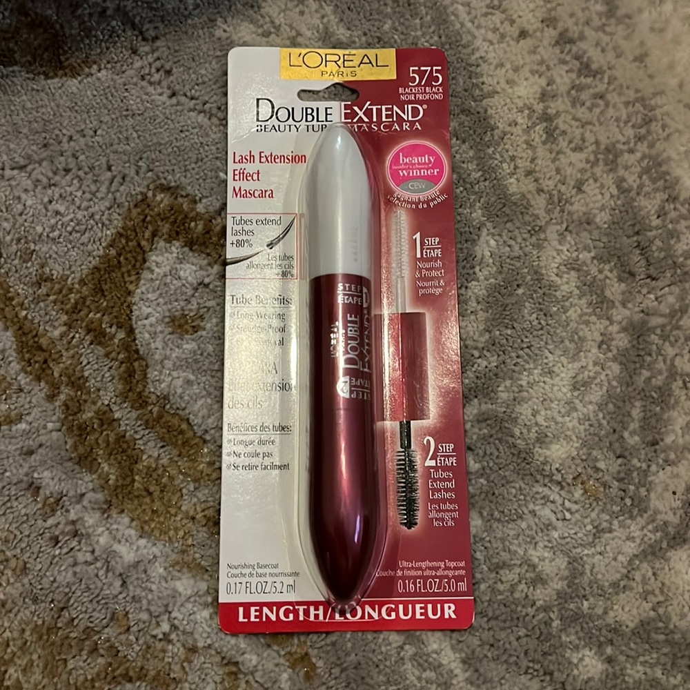 NWT L’Oréal Double Extension Tubing Mascara 575 Blackest Black